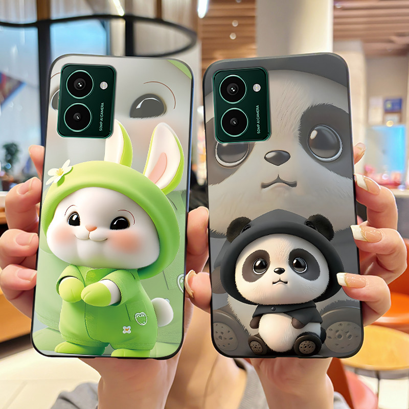 Ốp lưng màu đen họa tiết chó con dễ thương phổ biến cho Nokia HMD Pulse Pro / HMD Pulse / HMD Pulse 