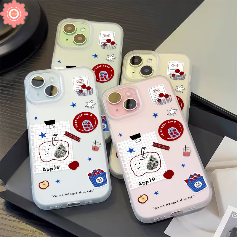 Phim hoạt hình Apples Stars Đồ uống In hình Ốp lưng đơn giản Tương thích cho IPhone 14 17 13 11 16 1