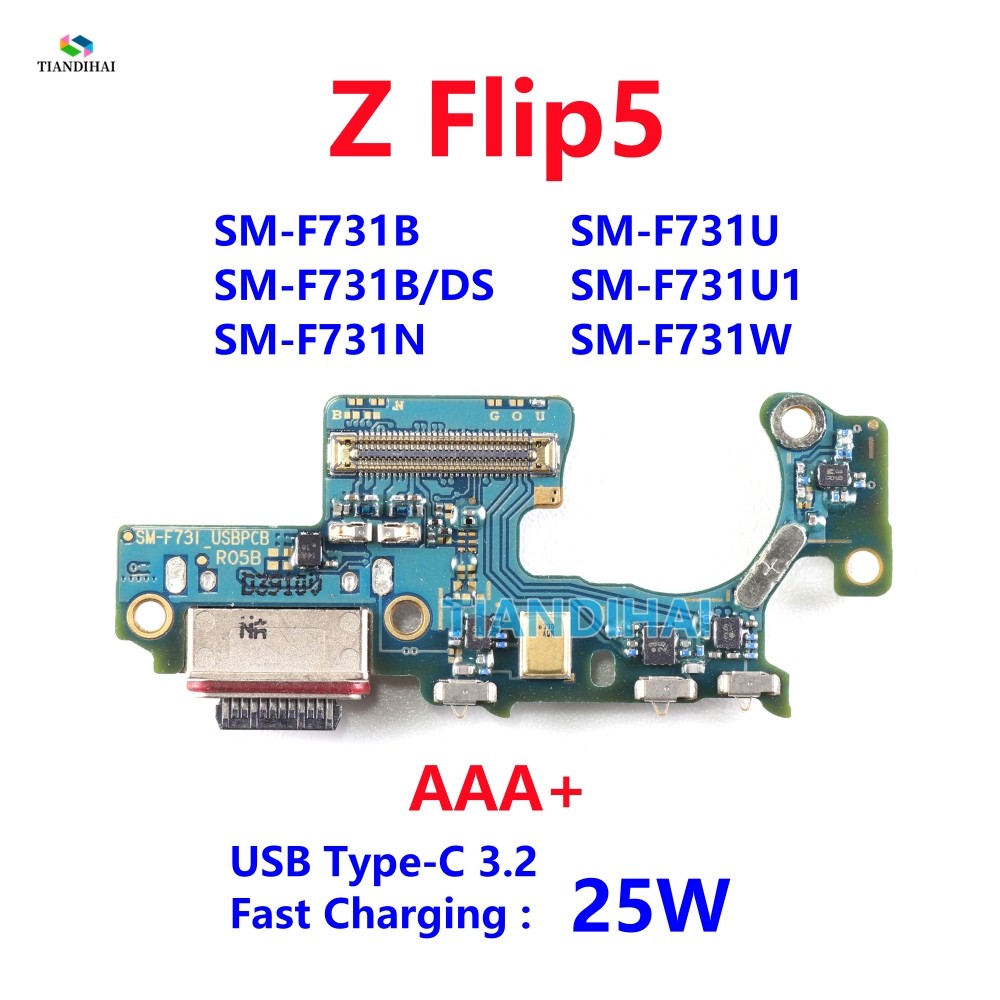 AAA + Z Flip 5 Dock Kết Nối Cổng Sạc USB Cáp Mềm Mic Ban Cho Samsung Galaxy Z Flip5 5G F731B F731U F