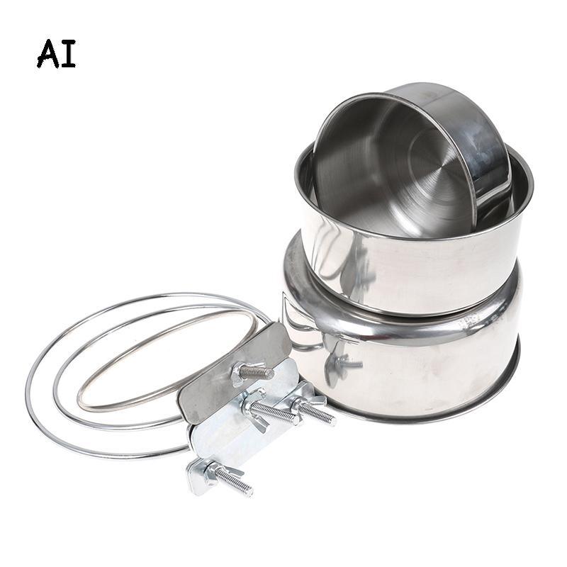 AI Thú Cưng Treo Bát Inox Cho Chó Mèo Ăn Thức Ăn Chim Nước Bát Lồng VN