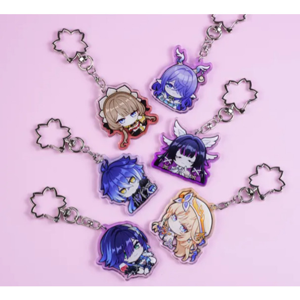Genshin Impact Acrylic Keychains - Sandrone, Lauma, NicoleReeyn, Columbina, Flins, Yelan Acrylic Key