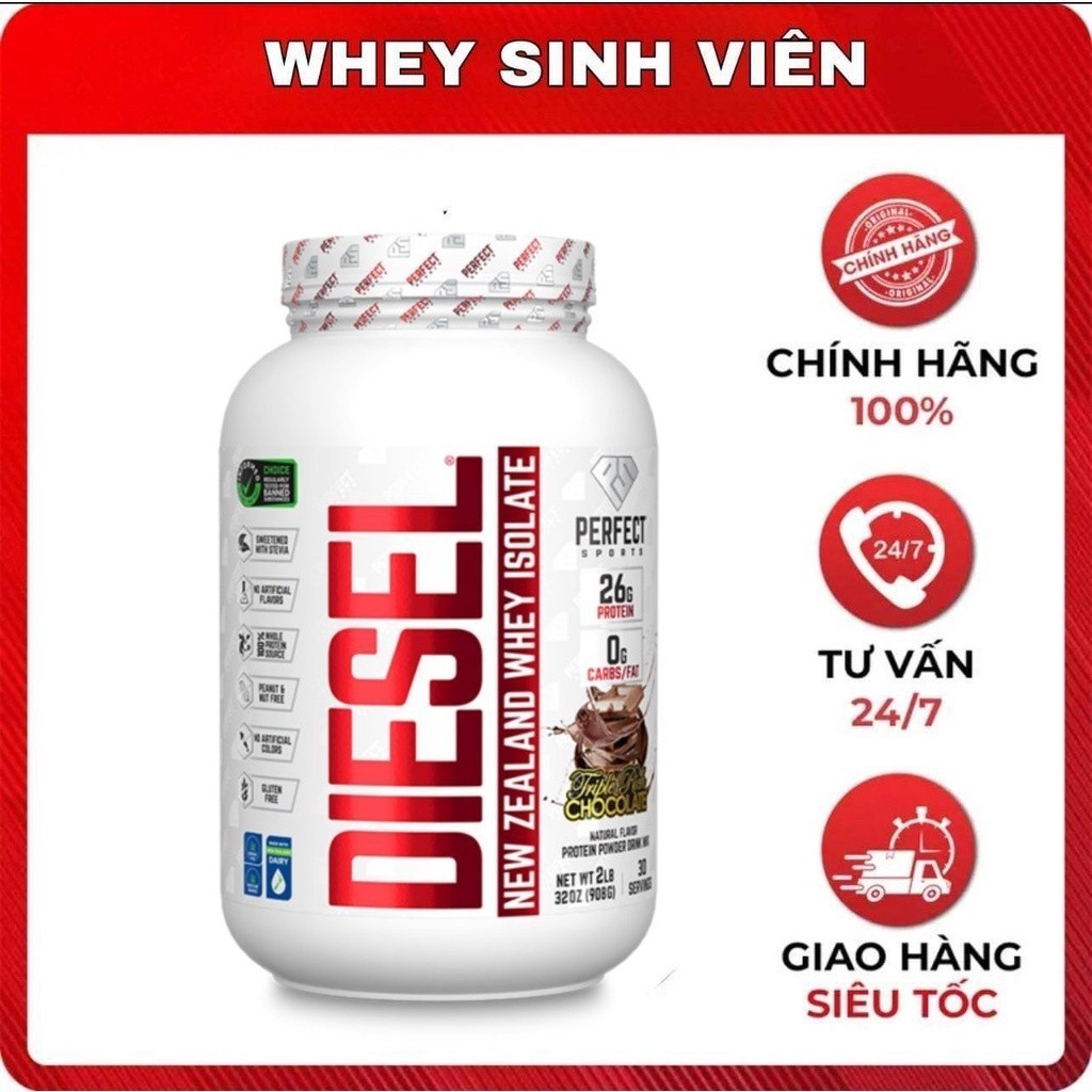 [2 lbs ] Diesel Whey Isolate (30 lần dùng) Bột dinh dưỡng cho dân gym, bổ sung protein phát triển cơ