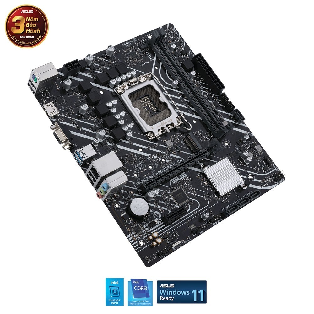 [COMBO] Mainboard ASUS PRIME H610M-K D4, Intel H610, LGA1700, Micro ATX, 2×DDR4 - Hàng chính hãng