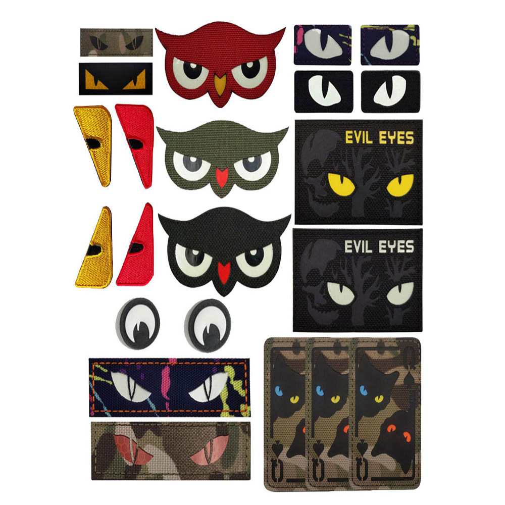 Spot Goods#Devil's Eye Little Monster IR Reflective Morale Badge Cat Eye Velcro Night Glow Armband O