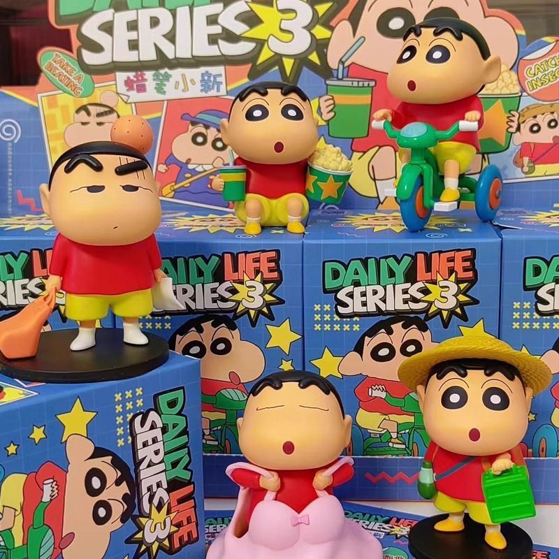 Crayon Shin Chan Blind Box Daily Series 3 Chơi hợp thời trang Anime cầm tay Trang trí búp bê dễ thươ
