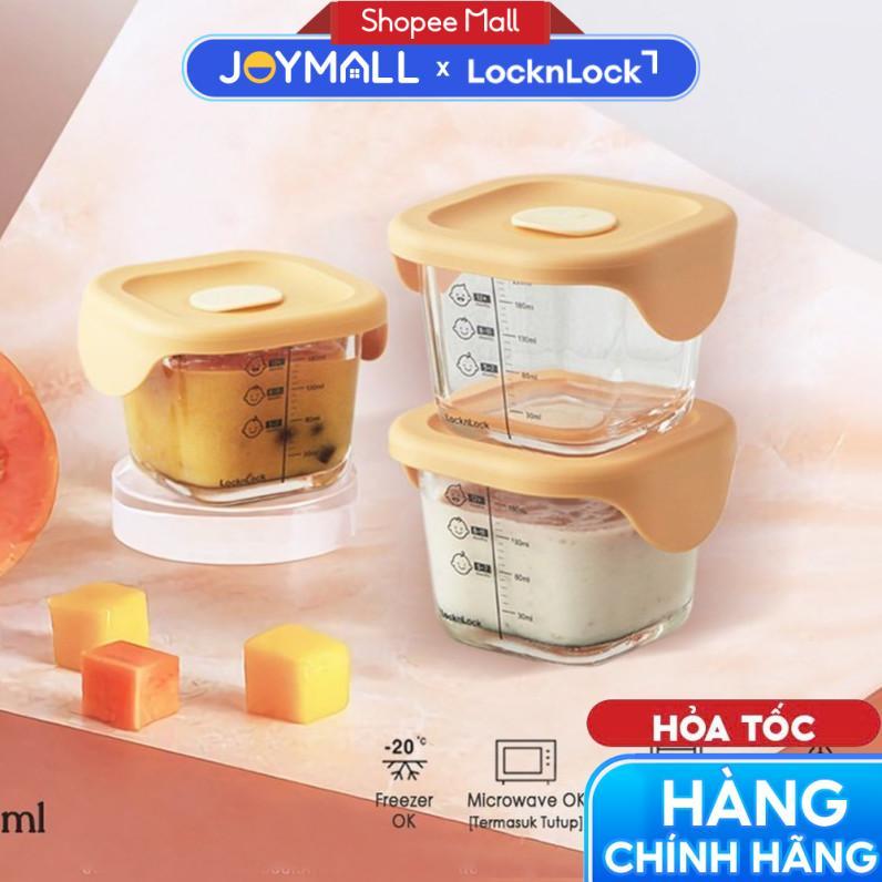 Hộp Thủy Tinh Đựng Thức Ăn Dặm Cho Bé LocknLock LLG508S3, Hàng Chính Hãng, Có Vạch Chia - JoyMall