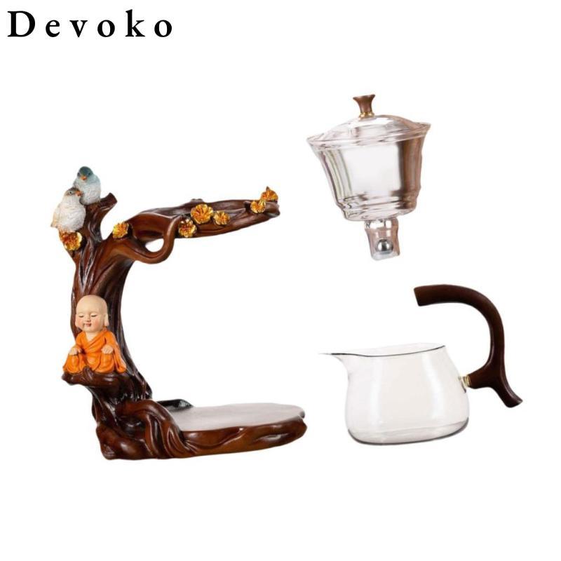 Bộ trà Devoko Lazy Kungfu Tea Infuser Nồi nhựa chịu nhiệt Trang trí với máy pha