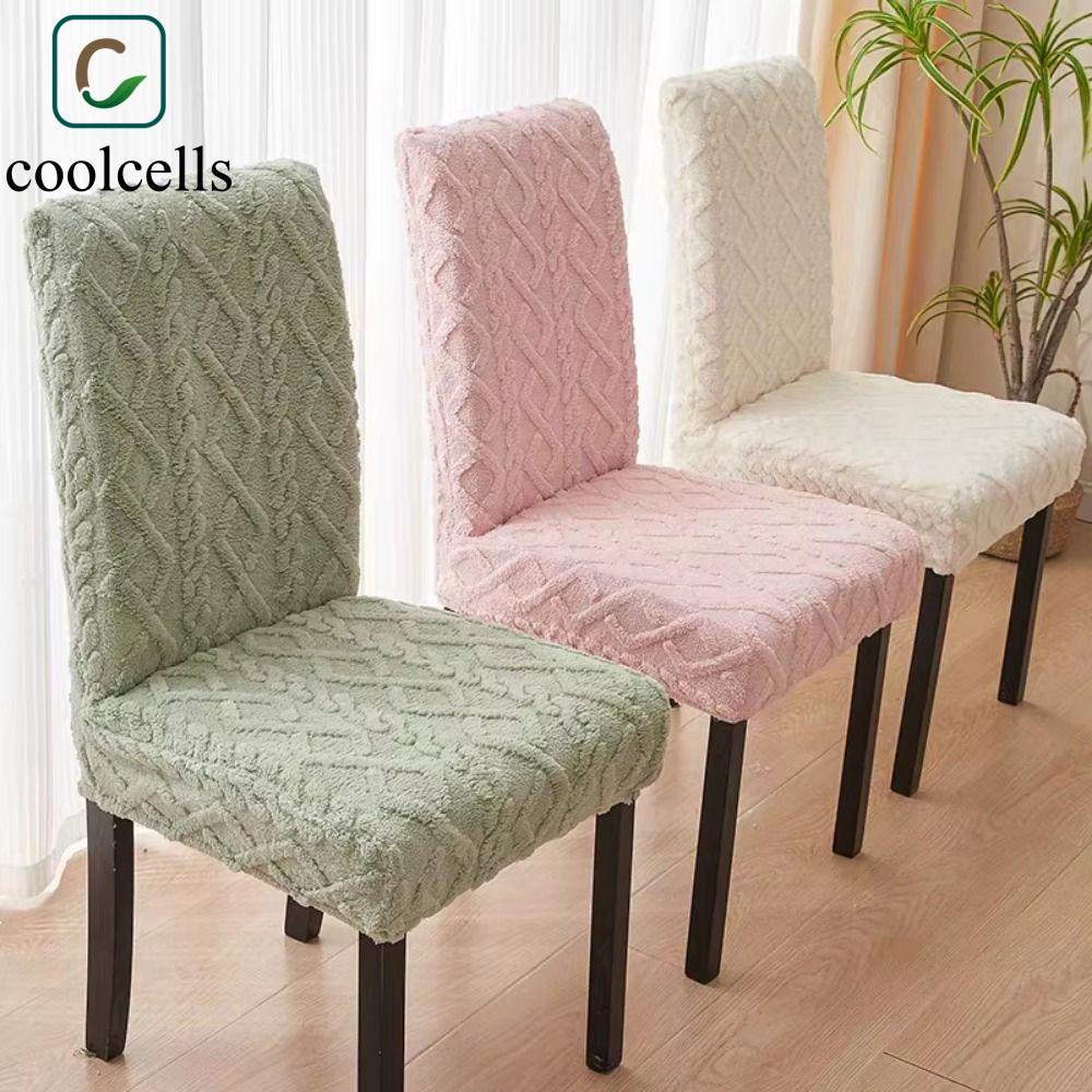 Vỏ bọc ghế co giãn COOLCELLS, Vỏ bọc ghế Jacquard màu trơn có thể tháo rời Velveteen, Bộ bảo vệ ghế 