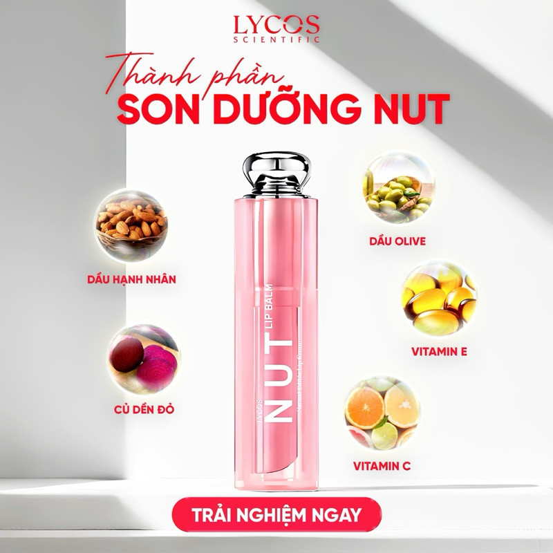 LYCOS CHÍNH HÃNG Son Dưỡng Lip Balm NUT Lycos-Dưỡng Ẩm Mềm Môi-10g LYCOS CHÍNH HÃNG