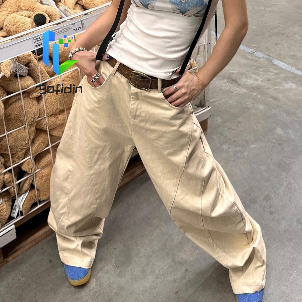 Quần Jean Denim Baggy Retro Phong Cách Y2K Cho Nữ