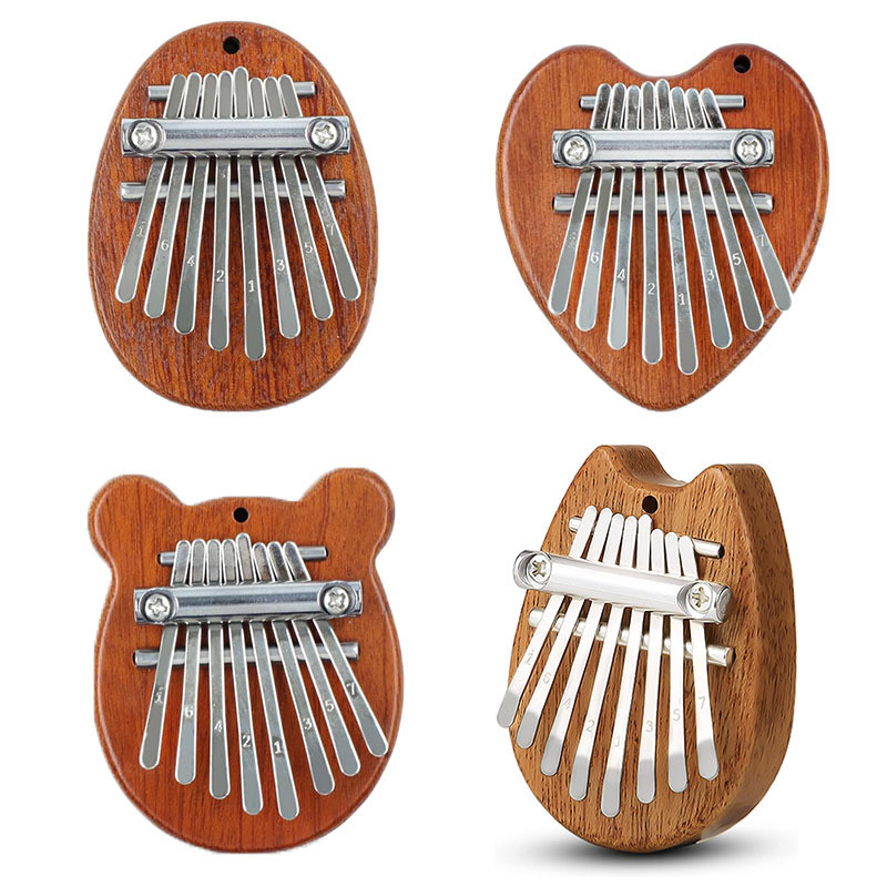 Gỗ Chắc Chắn 8 Bánh Mini Kalimba Ngón Tay Cái Piano Nhỏ Octave Ngón Tay Piano Kalimba Kalimba Nhạc C