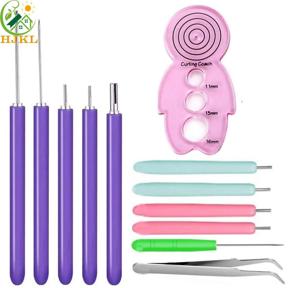 HJKL 12 Bộ Kim Quilling, Giấy Có Rãnh Quilling Giấy Thủ Công Dụng Cụ Quilling, Giấy Thực Tế Uốn Đa K