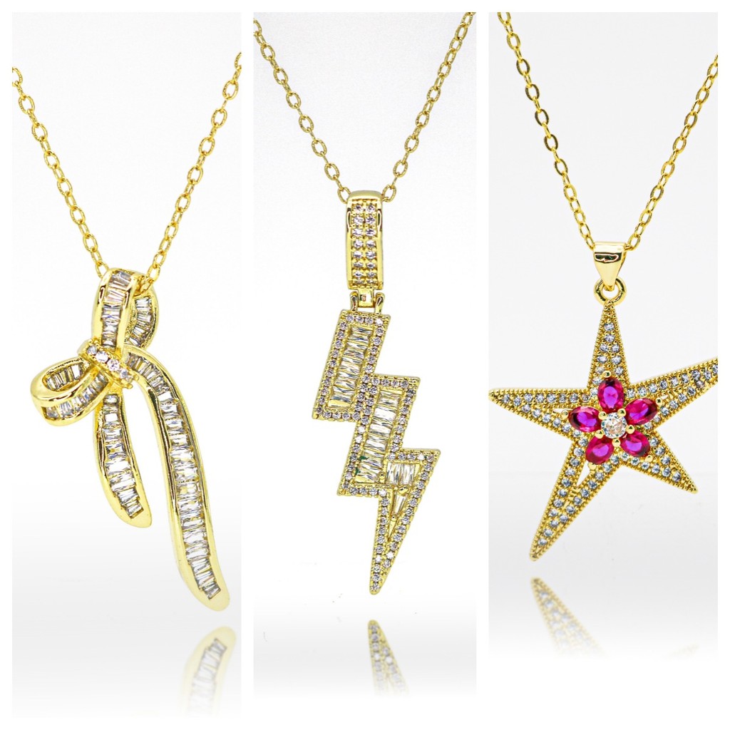 Vòng cổ mặt dây chuyền Zircon Lightning Nam Nữ