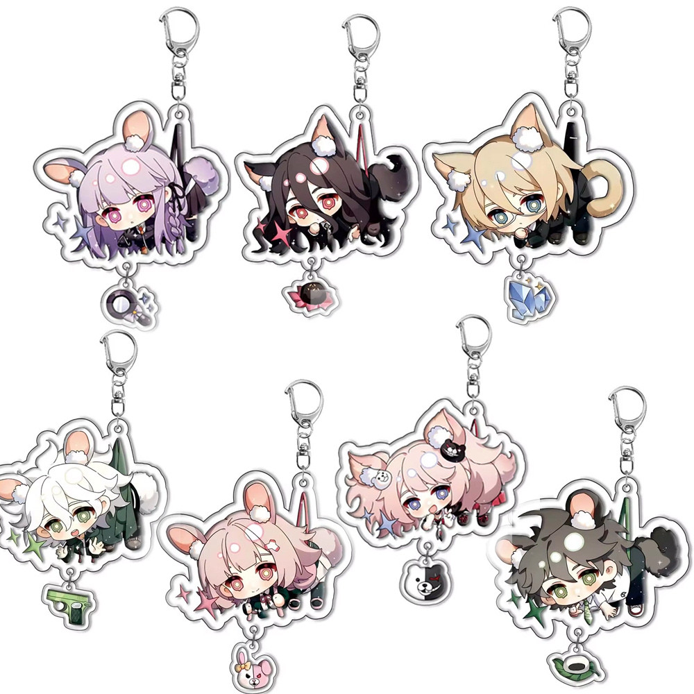 Anime Danwanlunpo Acrylic Keychain Cosplay Figures Naegi Makoto Kirigiri Kyoko Maizono Pendant Bag A