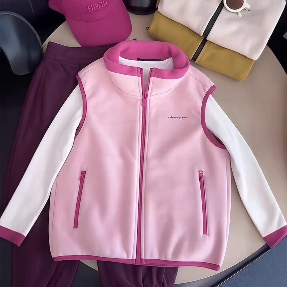 Bé Gái Áo Lông Cừu Quần Áo Thu Đông 0 Trẻ Em Áo Giữ Nhiệt Áo Khoác Xuân Thu Bé Gái Đi Học Đồng Phục 