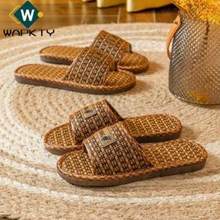 WAPKTY 1 Đôi Dép Dệt Ống Hút, Dép Chống Trơn Trượt Mây, Chống Mùi Chất Lượng Cao Dép Lót Bền Ngoài Trời