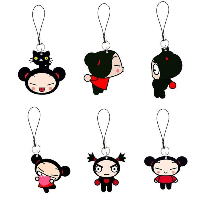 China Doll Pucca Mobile Phone Chain Keychain Gift Pucca Phone Charms Funny Pendant Small Pendant Key