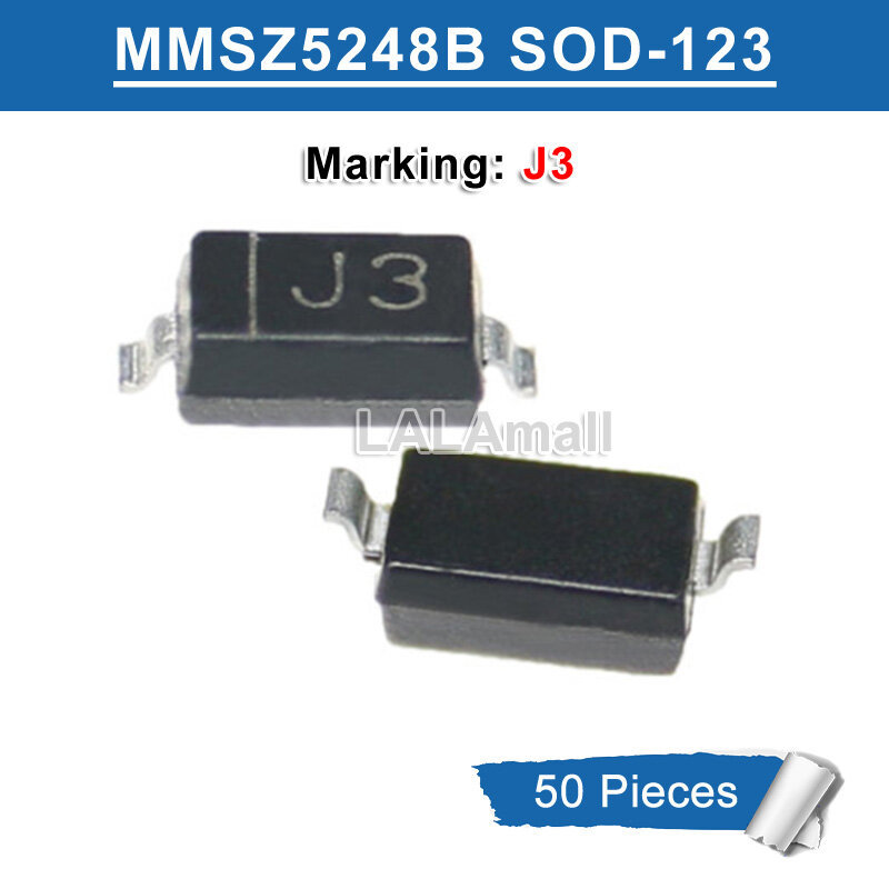 Bộ 50 MMSZ5248B Đánh Dấu J3 SOD-123 SMD 18V Zener Diode Mới Ban Đầu
