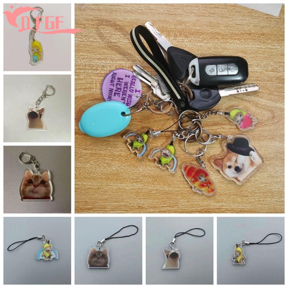 DFGF Gato Meme Cat Mặt dây chuyền ngộ nghĩnh, Ba lô Charm Banana Cat Banana Cat Dây chuyền điện thoạ
