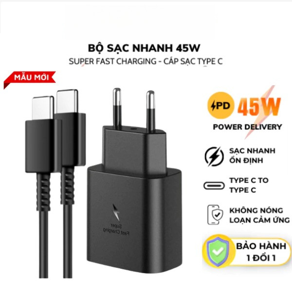 Sạc Nhanh SS 45W sạc siêu nhanh Củ sạc SS PD 45w cáp sạc SS 45w Type C