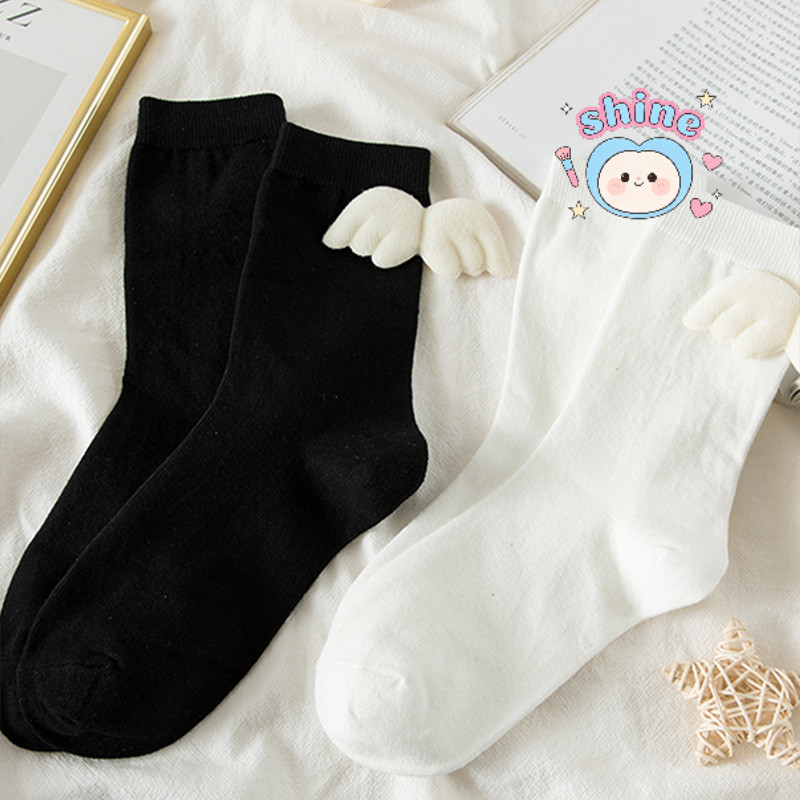 Vớ Lolita Vớ cổ lửng Thiên thần Cánh Hoạt hình Vớ Dễ thương Nữ Vớ Cotton Ngắn