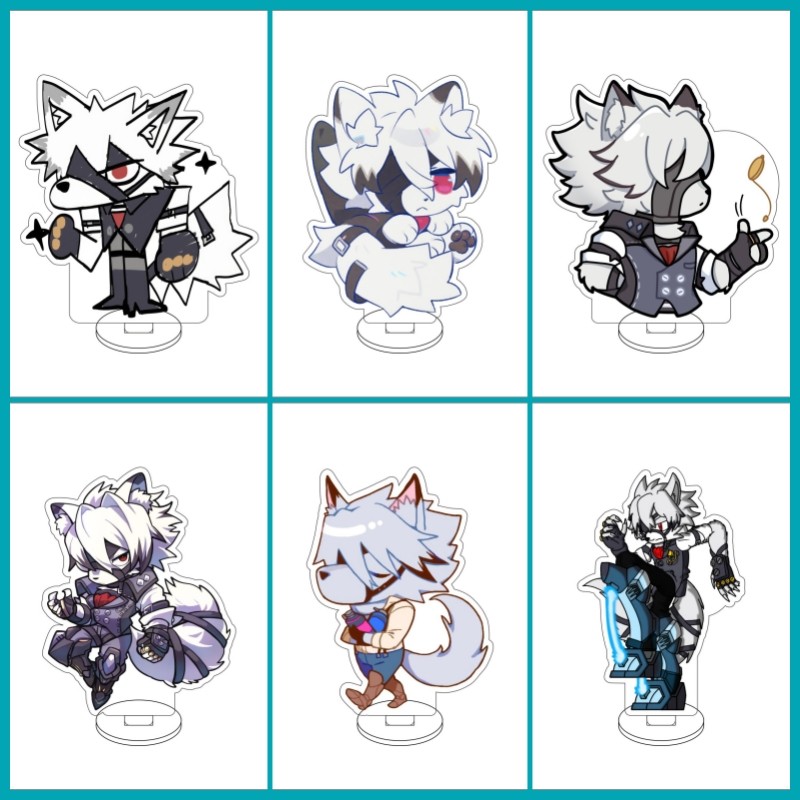 Anime Zenless Zone Zero Mini Cute Figure Stand Model Von Lycaon Cute Desk Decor Standing Sign Gifts 