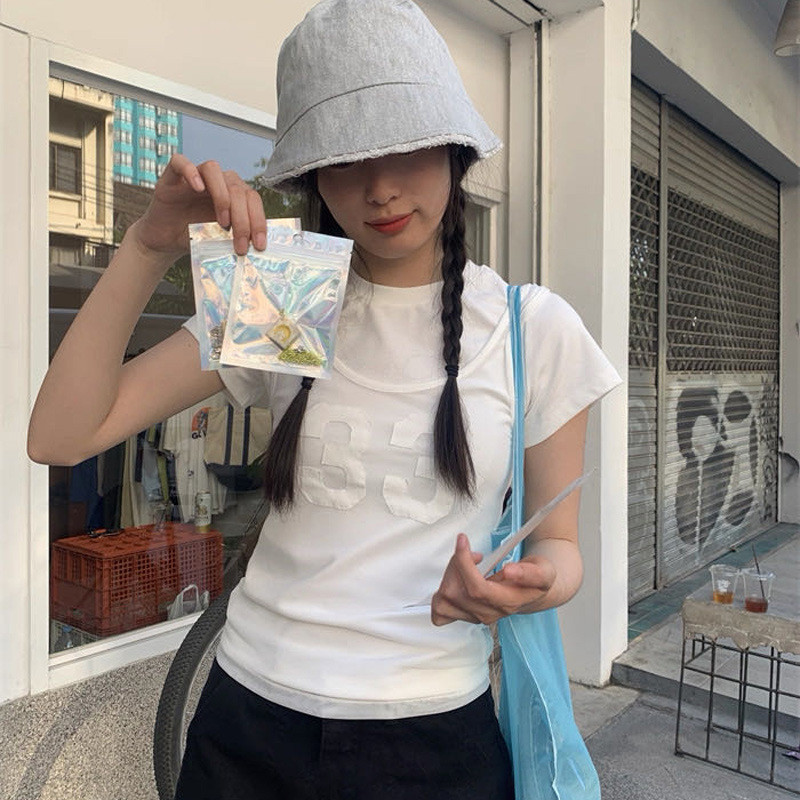 [SR-STUDIO] Áo thun ngắn tay dành cho nữ mùa hè 2026 với thiết kế hai mảnh và phong cách mới C2GC