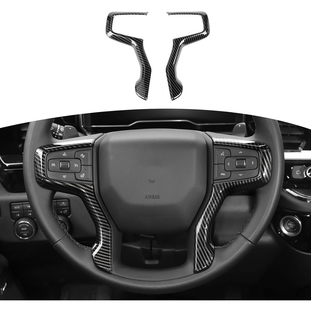 RT-TXZ cho Silverado Vô Lăng Viền Sợi Carbon Phụ Kiện Nội Thất Cho Chevrolet Chevy Silverado 2019 + 