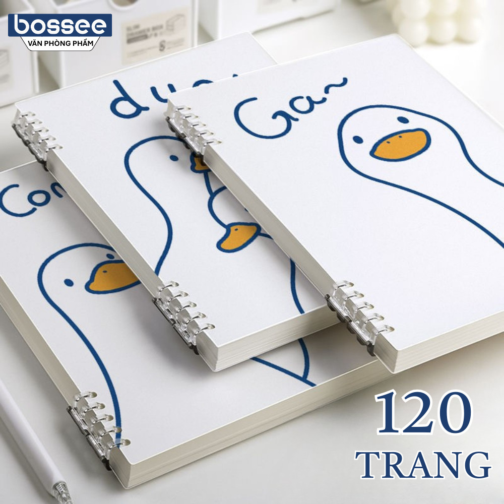 Sổ Còng A5/B5 Vịt Duck 120 Trang Thay Được Giấy - NoteBook Học Sinh Bullet Journal Giấy Chống Lóa Kẻ