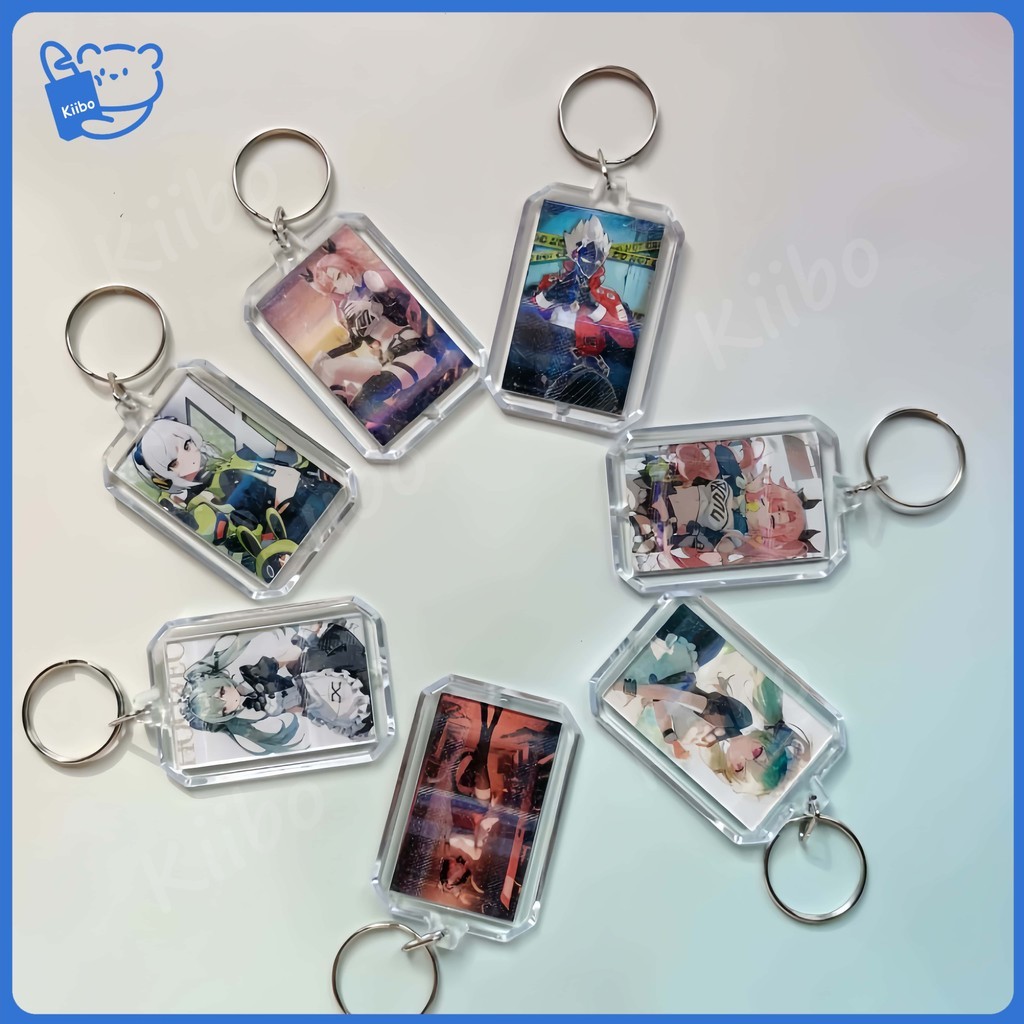 【Ready Stock】100PCS Acrylic Keychain Plastic Keychain Hollow Keychain Photo Picture Frame Keyring DI
