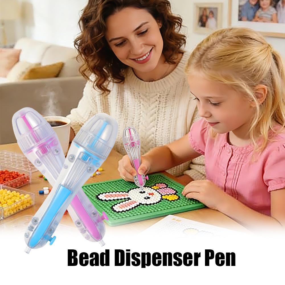 Bút đính cườm tự làm, 2.6mm 3d Pixel Puzzle Bead DIY Bút hạt tự động, Puzzle Grip Bead Pen B1p8