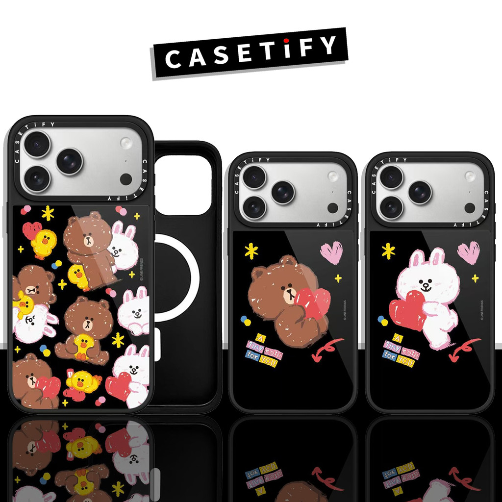 Ốp điện thoại từ tính gương màu hồng Love Brown & Cony Casetify Thích hợp cho iP17ProMax iP17Air Tươ