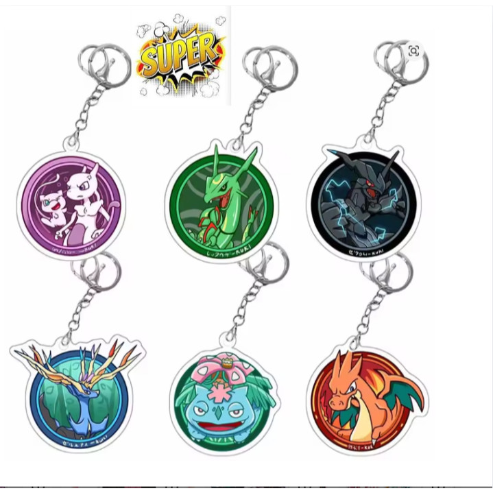 Móc khoá Pokemon Gengar Venusaur Charizard Blastoise Acrylic Keychain Decoration Anime Cartoon Bag P