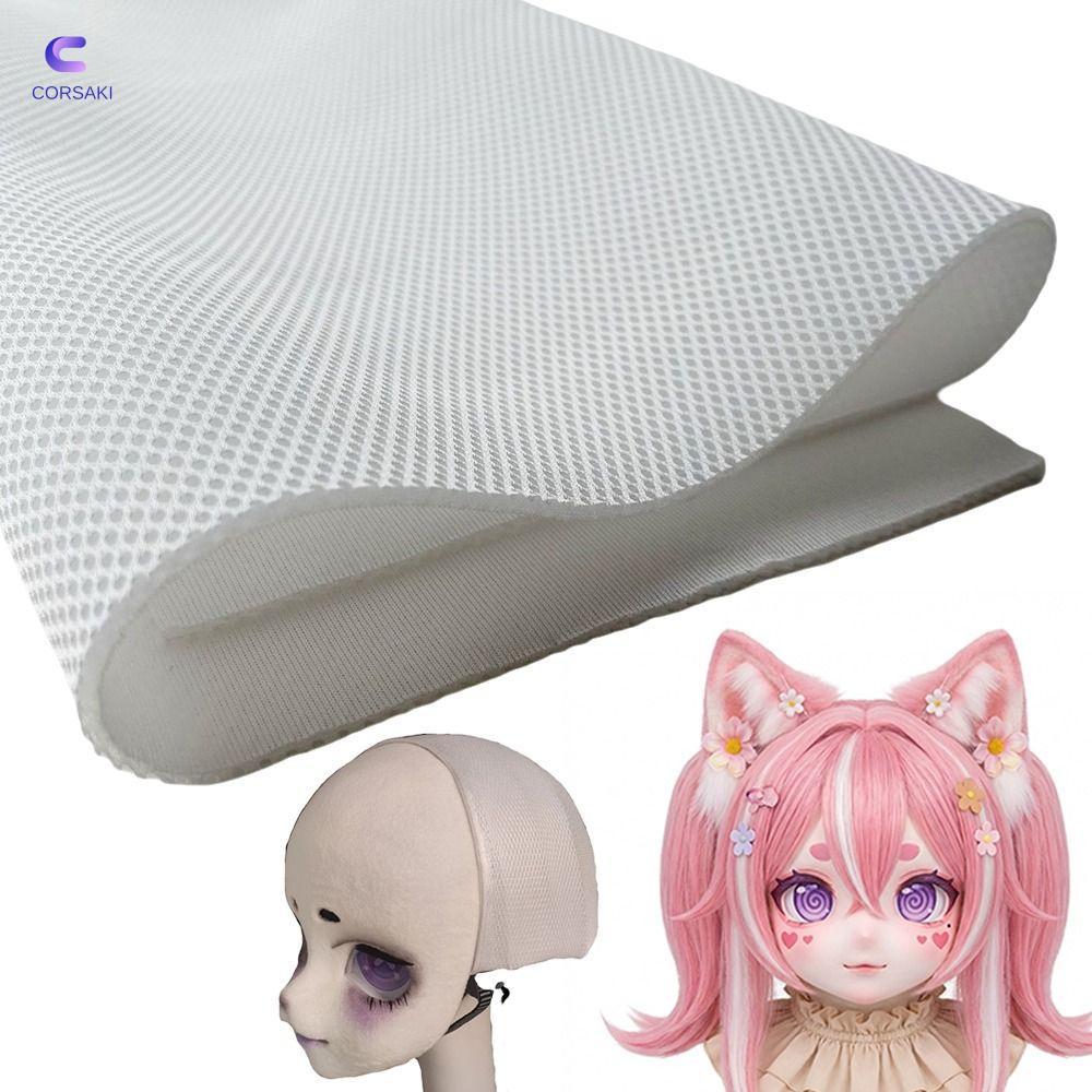 Vải lưới CORSAKI Kigurumi, Vải lưới không khí thoáng khí màu trắng chống va chạm, Thời trang màu trơ