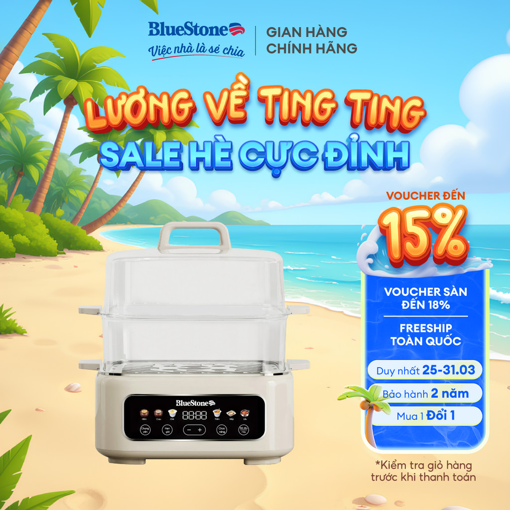 Nồi Hấp Đa Năng BlueStone MPB-7238 | 17L – 1300W | Cảm Ứng – Hấp Nhanh Không Mất Chất - Lòng nồi phủ