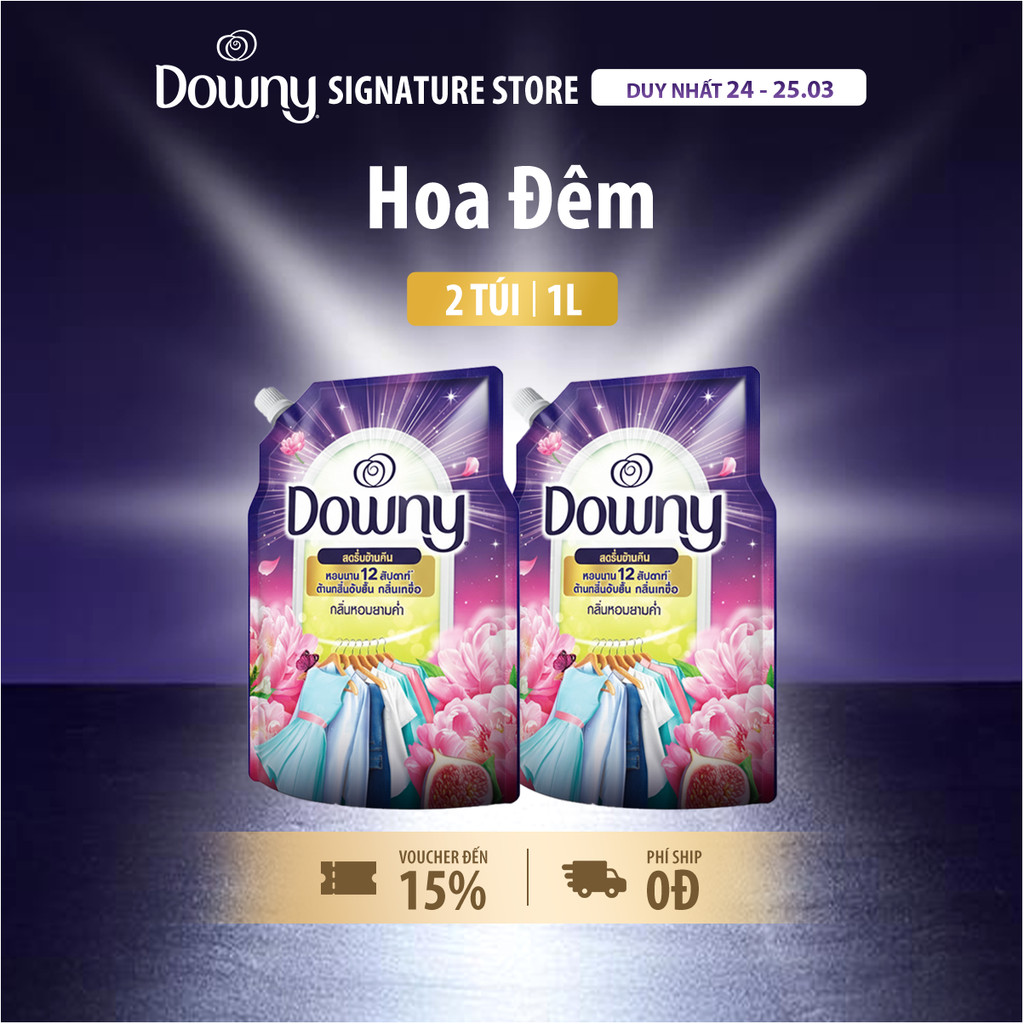 [Downy.] COMBO 2 Nước Xả Vải DOWNY Hoa Đêm Túi 1L X2
