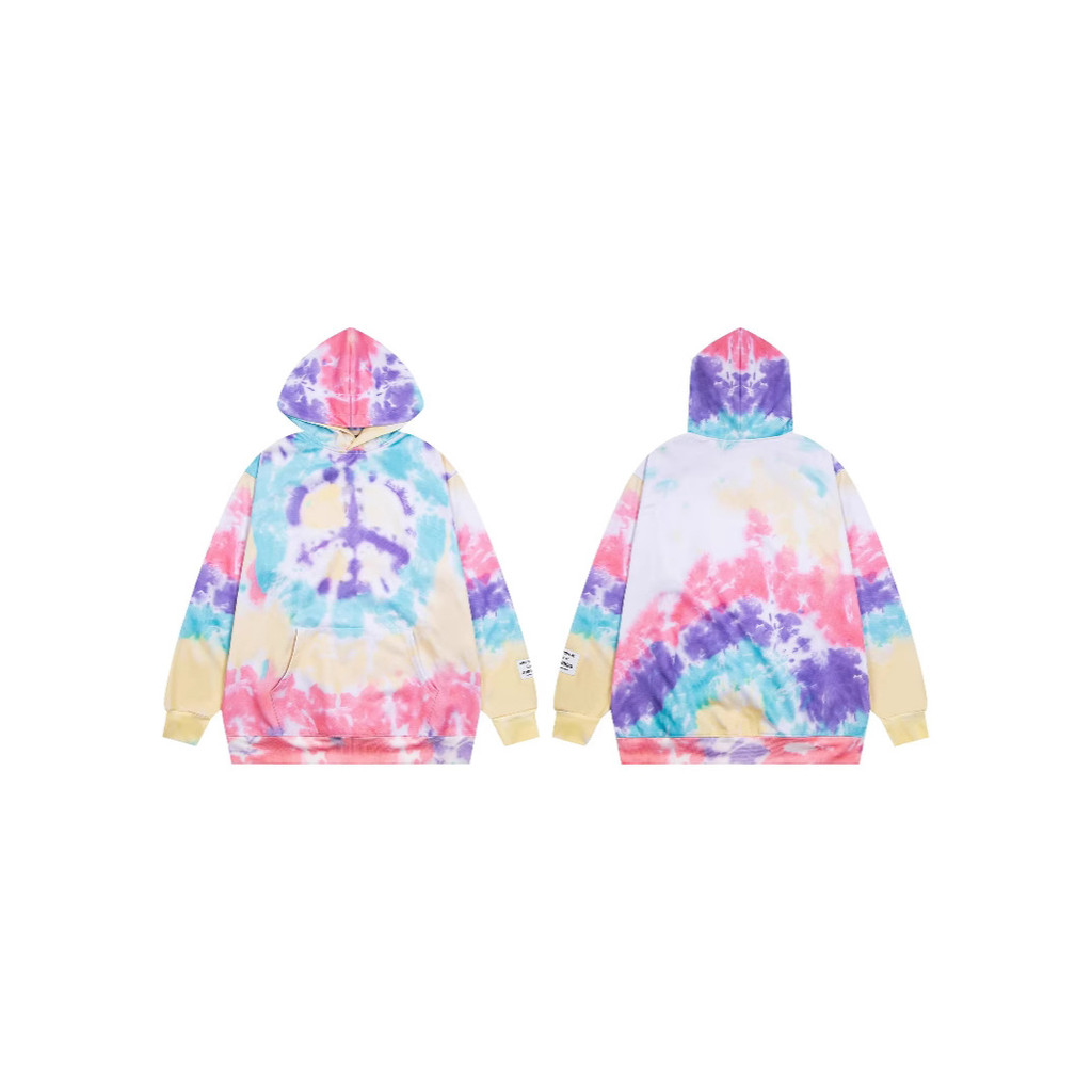 PM7J GALLERY DEPT Colorful anti-war gradient tie-dye American retro washed high street hoodie