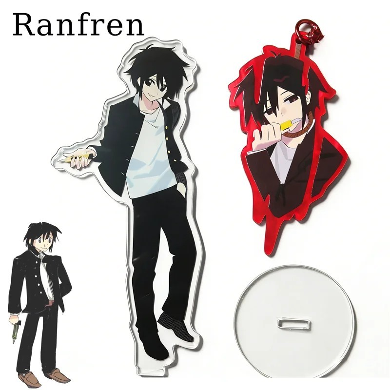 Standee Anime Ranfren Satoru Mô Hình Acrylic Trang Trí Bàn Học Decor Phòng Kèm Móc Khóa Treo Túi Xác