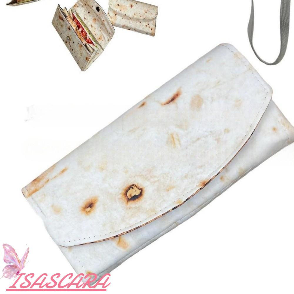 Kẹp tiền xu ISASCARA, có khe cắm thẻ Ví Burrito Burrito, Quà tặng Nhiều ngăn đựng thẻ có thể gập lại