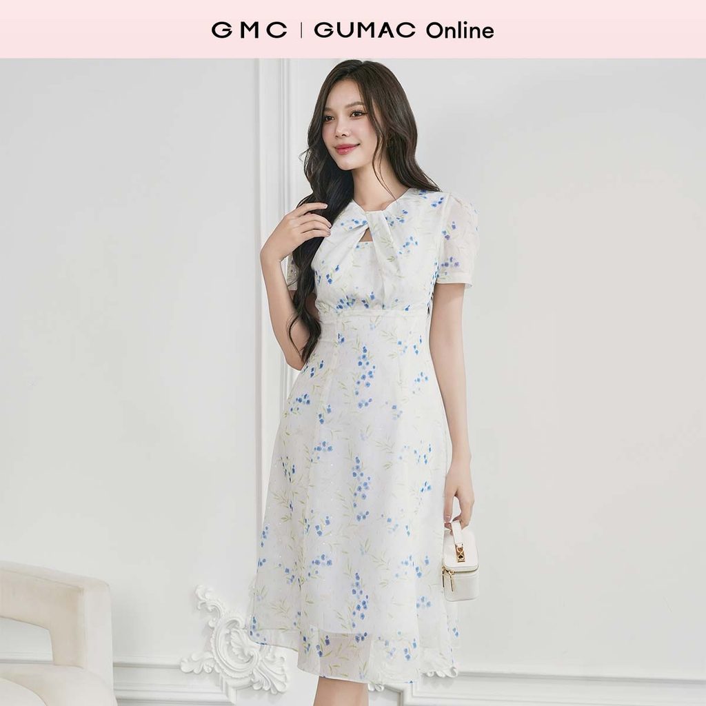 Đầm nữ hoa cổ xoắn thời trang GUMAC DE07042