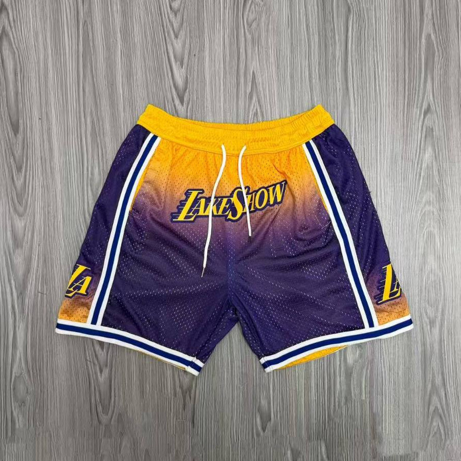 New Lakes Dri vừa vặn quần short thể thao nam thời trang, quần short bóng rổ, quần short thêu # 36