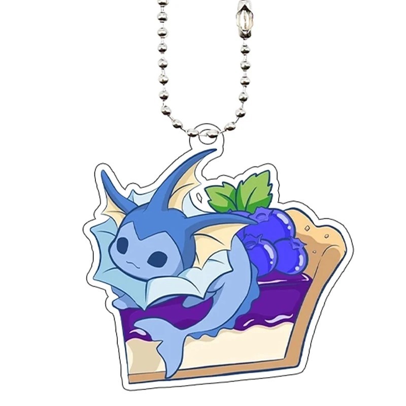 Móc khóa Acrylic Pokemon Eevee Evolutions Vaporeon Jolteon mẫu bánh ngọt dễ thương treo balo túi xác