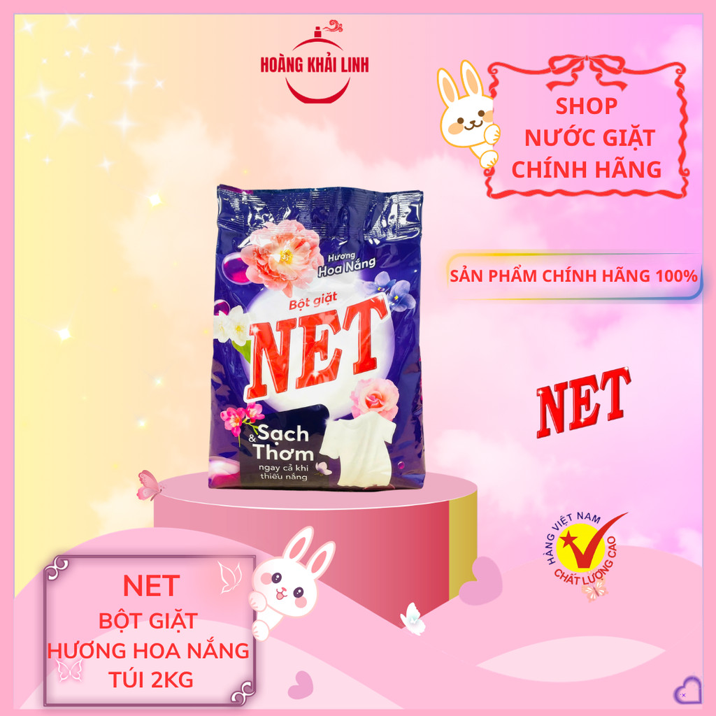 NET Bột Giặt Hương Nắng Hoa Ngát Hương Màu Tím Gói 2kg