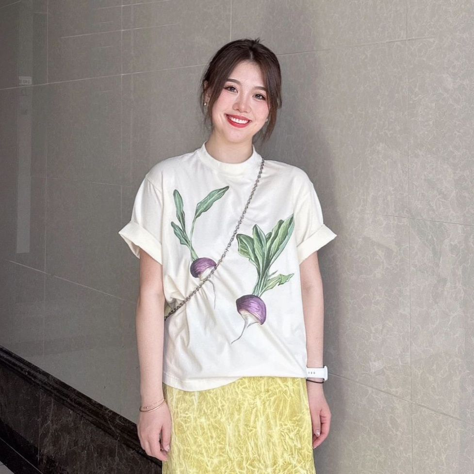 Áo thun tay ngắn MUXI cho nữ, dáng rộng mỏng nhẹ phù hợp mùa hè