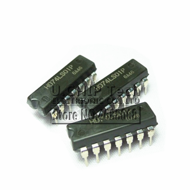 10 Cái / lốc 100% Mới Nguyên Bản HD74LS01P SN74LS01N 74LS01 DIP-14 Quad 2 Đầu Vào NAND Cổng IC
