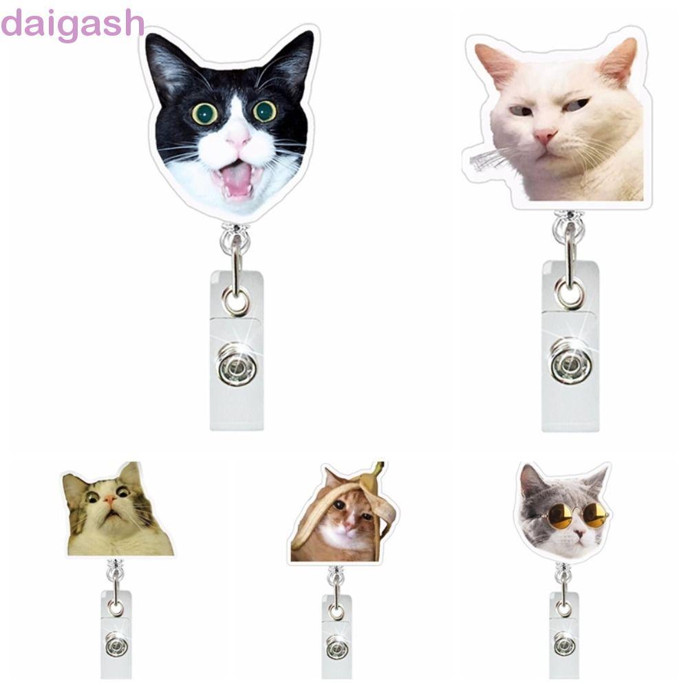 DAIGASH Nurse Badge Reel, Hộp đựng thẻ ID động vật mèo con ngộ nghĩnh, Hộp đựng tên biểu hiện mèo bằ