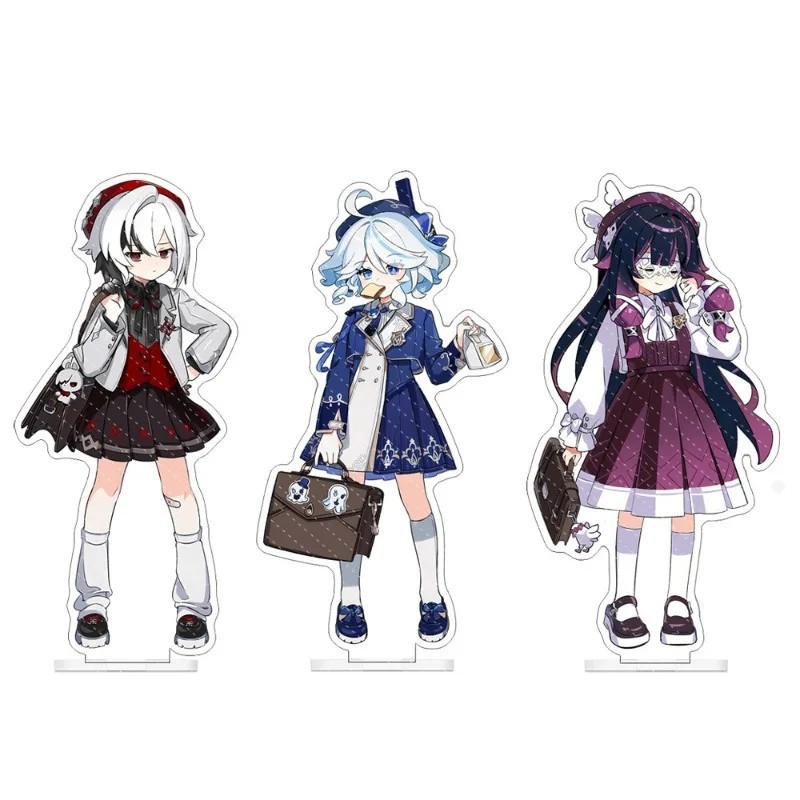 Standee Genshin Impact Mô hình Mica Acrylic Furina Arlecchino Columbina Trang trí bàn học Figure Ani