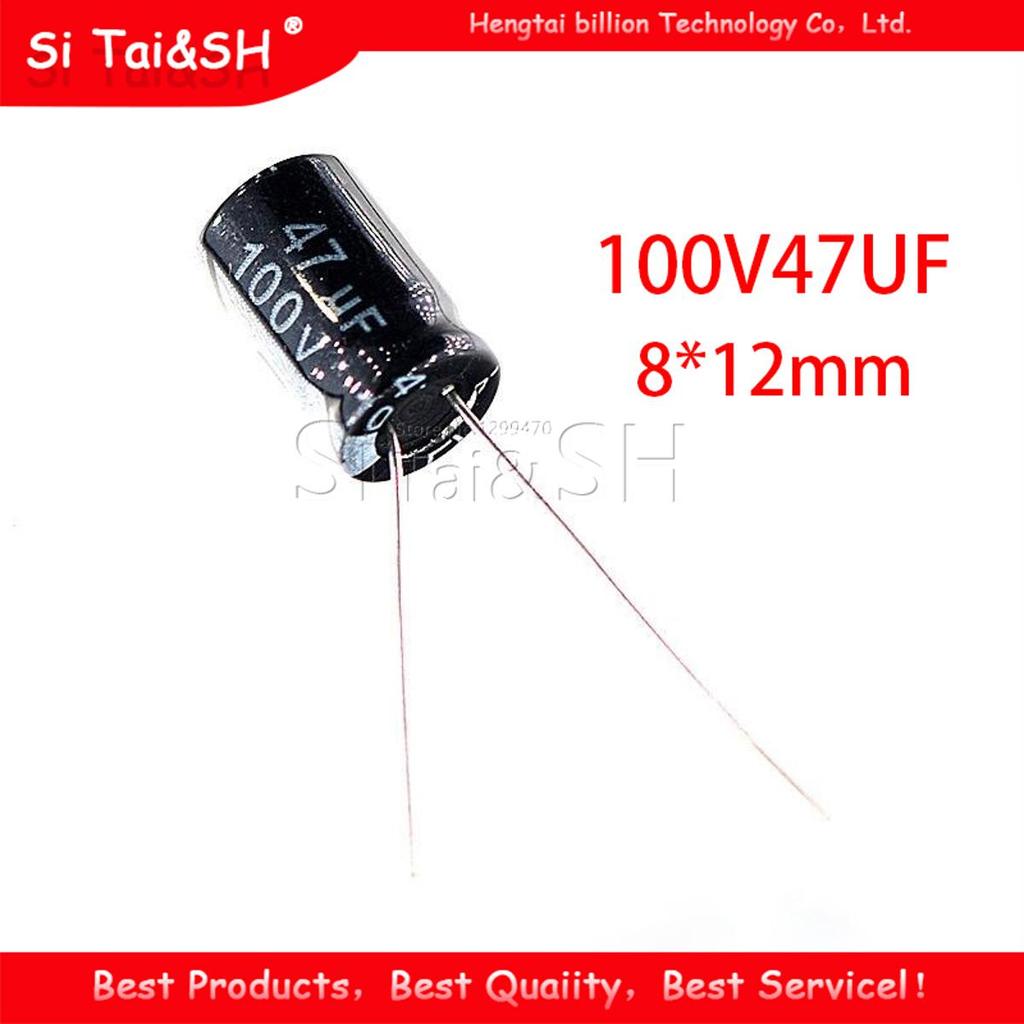 20 Chiếc Higt Chất Lượng 100V47UF 8 * 12mm 47UF 100V 8 * 12 Tụ Điện Phân