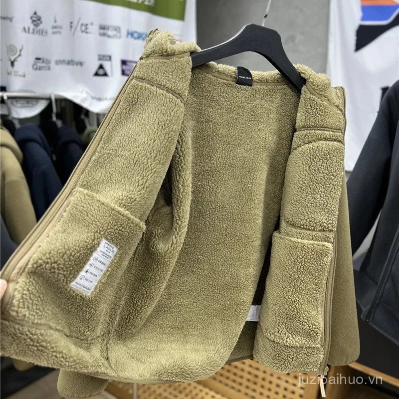 Pick-up Offer Áo khoác lông cừu dày có mũ trùm đầu phù hợp nam nữ mùa đông