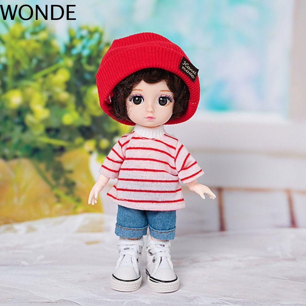 WONDE 30cm Quần áo búp bê, Vải búp bê đầy màu sắc Thích hợp cho quần áo búp bê 12 inch, Bộ quần áo b